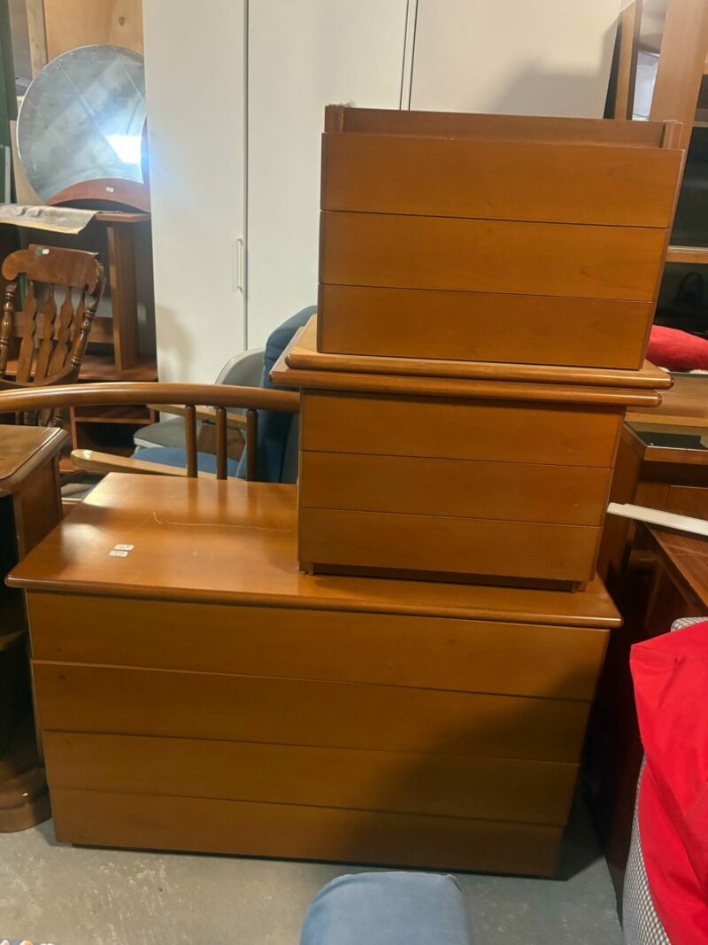 Set di 2 comodini 1 comó 1 letto S 3476
