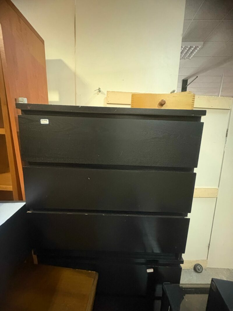 Cassettiera nera con 3 cassetti usata S 3456