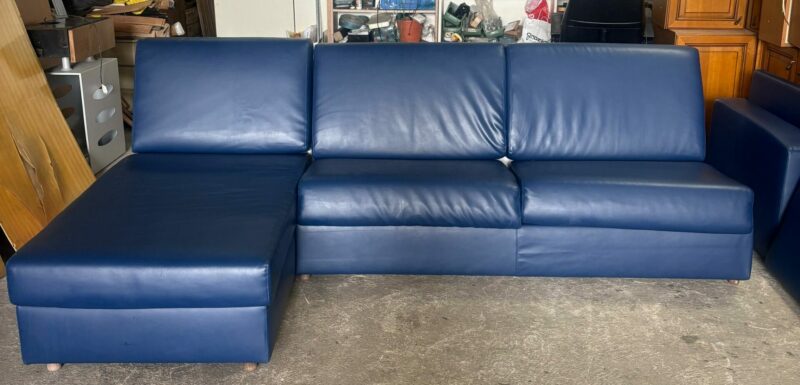 Divano Letto in pelle Blu scuro S 3633 Art.211 - immagine 6