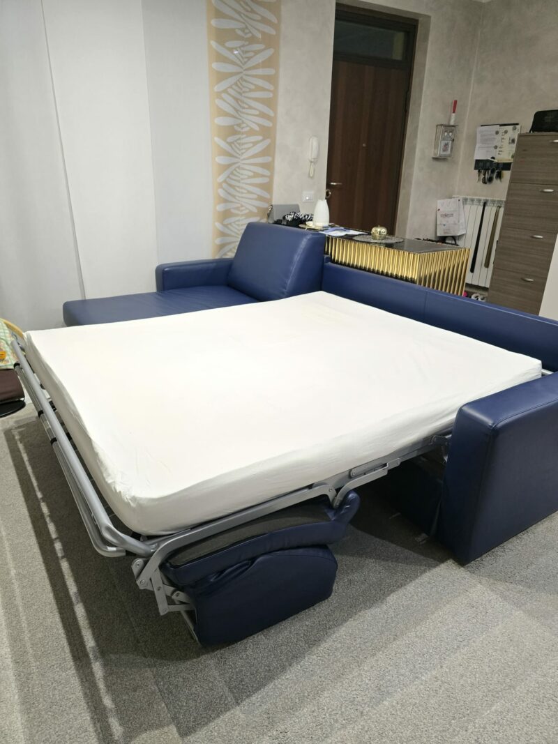 Divano Letto in pelle Blu scuro S 3633 Art.211 - immagine 7