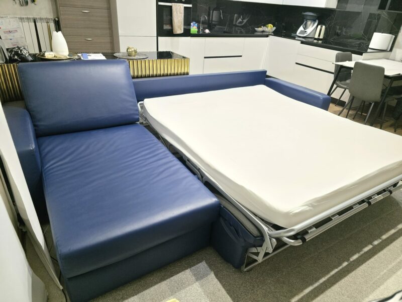 Divano Letto in pelle Blu scuro S 3633 Art.211 - immagine 8