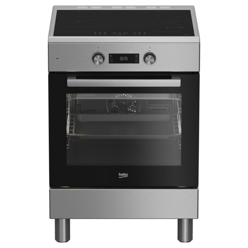 Beko Cucina a Induzione 4 Fuochi Forno Elettrico Ventilato con Grill 60x60 cm Classe A colore Inox - FSE69300X