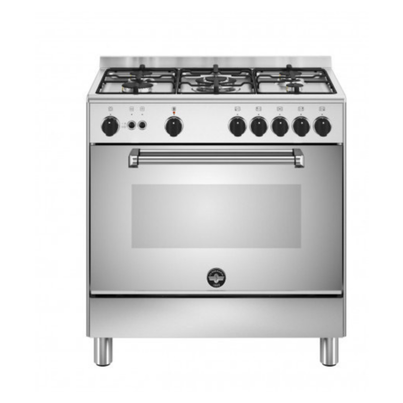 La Germania Cucina a Gas 5 Fuochi Forno a Gas Ventilato con Grill 80x50 cm Classe A - AMN855GXV/24 Americana