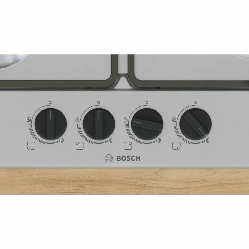 Bosch Piano Cottura 4 Fuochi a Gas Larghezza 60 cm (1 Bruciatore Wok) in Acciaio Inox colore Inox - PGH6B5K60 Serie 4 - immagine 2