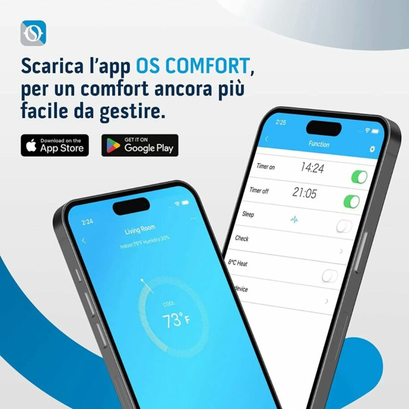 Olimpia Splendid Condizionatore Portatile 13000 Btu/h (Gas R290) Climatizzatore silenzioso Classe A+ Funzione Deumidificatore Telecomando Timer e WiFi - 02027 DOLCECLIMA Air Pro 13 A+ WiFi - immagine 6