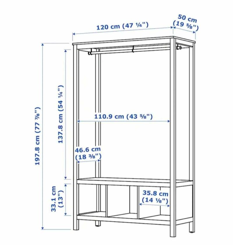 Armadietti in legno aperti x5 pezzi L120 H199 C 96 Art.18 - immagine 3