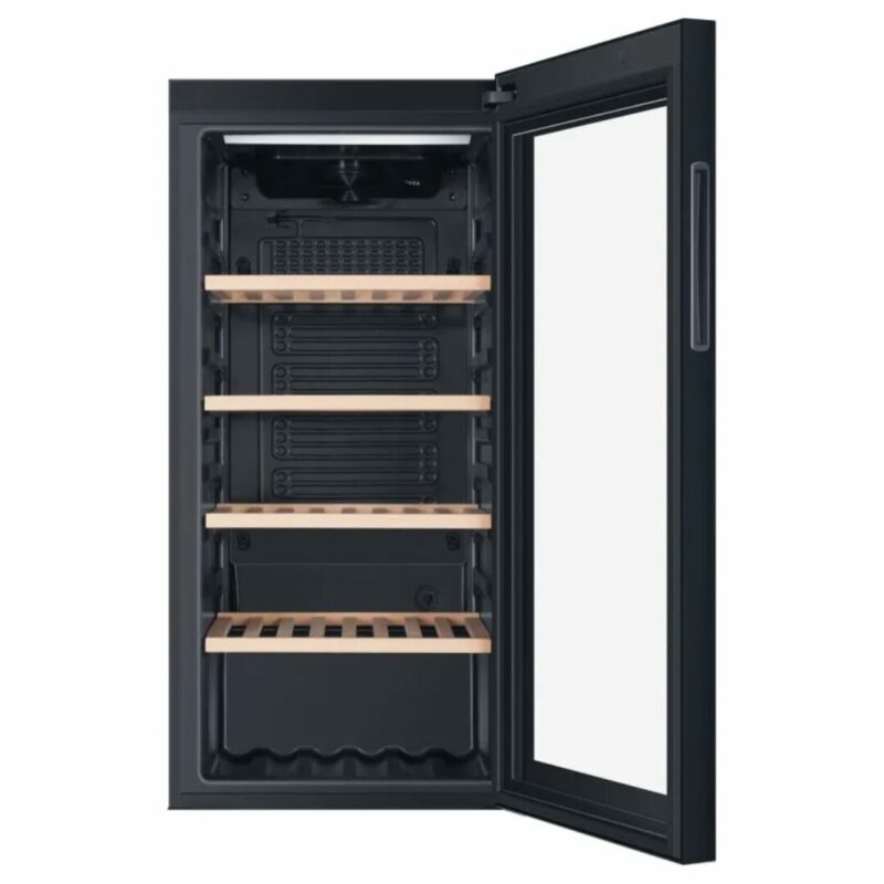 Haier Cantinetta Vino 117 Bottiglie, Classe G - Ripiani in Legno, Temperatura 0 - 20 °C, Vetro Anti UV, Luce LED colore Nero - WS120GA Wine Bank 60 Serie 5 - immagine 3