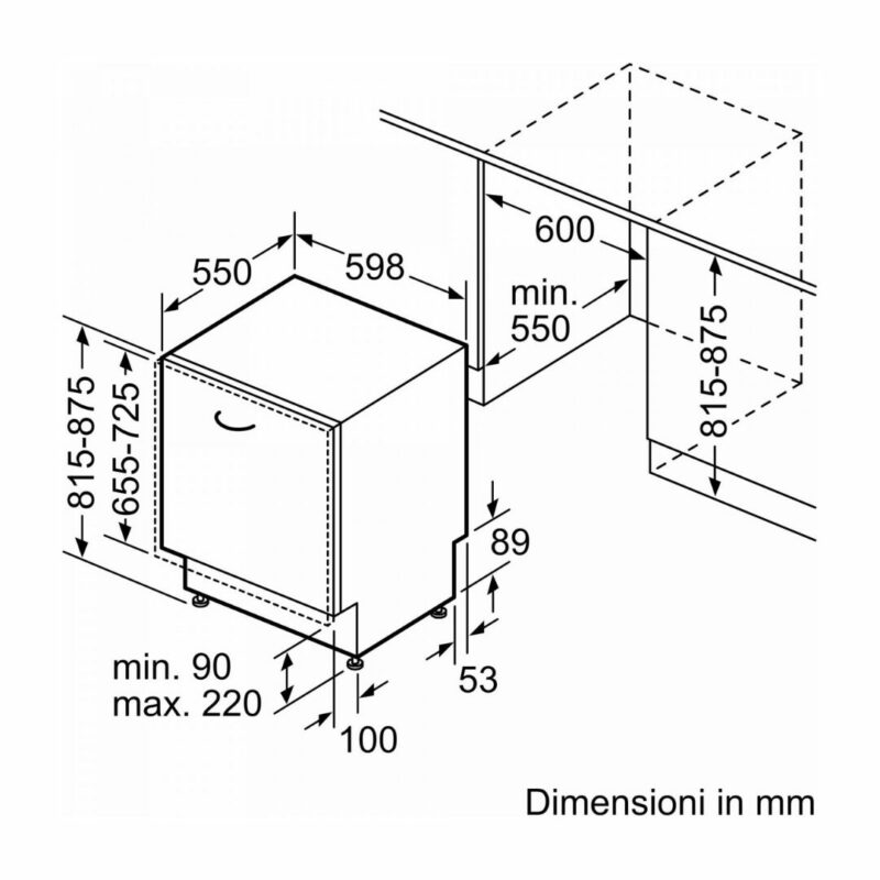 Bosch Lavastoviglie da Incasso 14 Coperti Incassata a Scomparsa Totale 60 cm Serie 4 - SMV4HVX00E - immagine 9