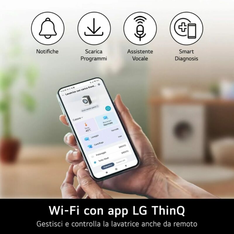 Lg Lavasciuga 9+5 Kg 1400 giri Inverter Direct Drive Vapore Wi-Fi - W4NX1095NWB Serie X1 - immagine 10