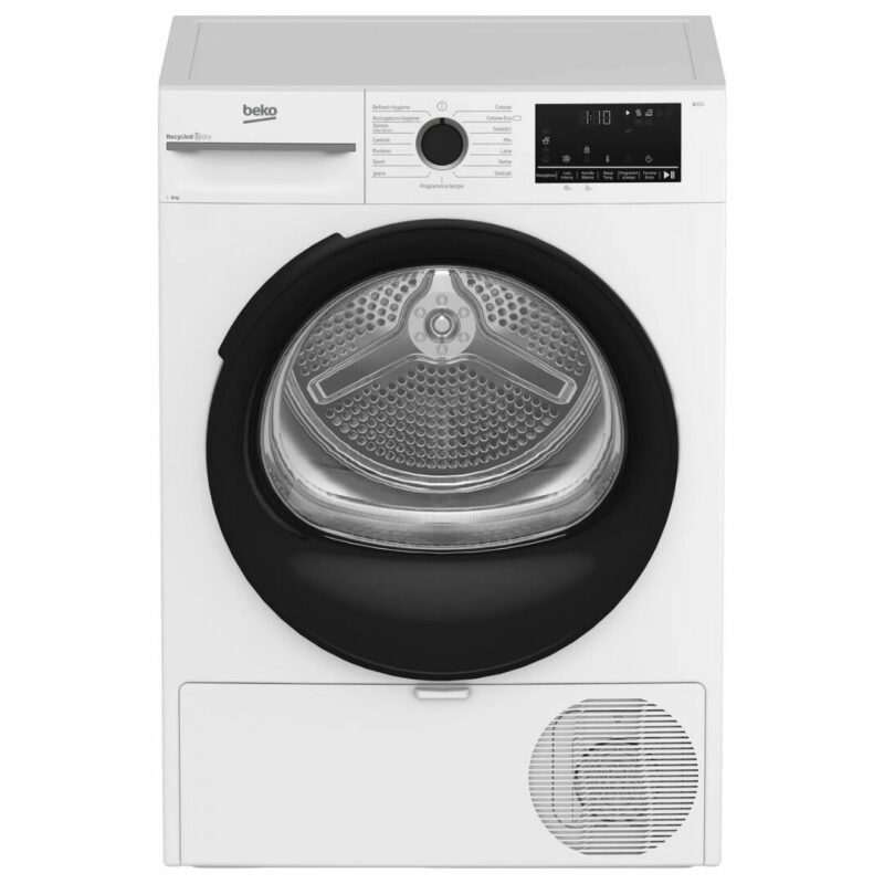 Beko Asciugatrice 8 Kg Classe A+++ Inverter con Pompa di Calore Profondità 61 cm EcoGentle OptiSense - MWBMT481BI