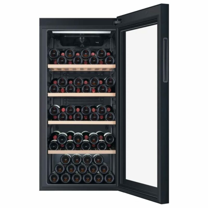 Haier Cantinetta Vino 117 Bottiglie, Classe G - Ripiani in Legno, Temperatura 0 - 20 °C, Vetro Anti UV, Luce LED colore Nero - WS120GA Wine Bank 60 Serie 5 - immagine 4