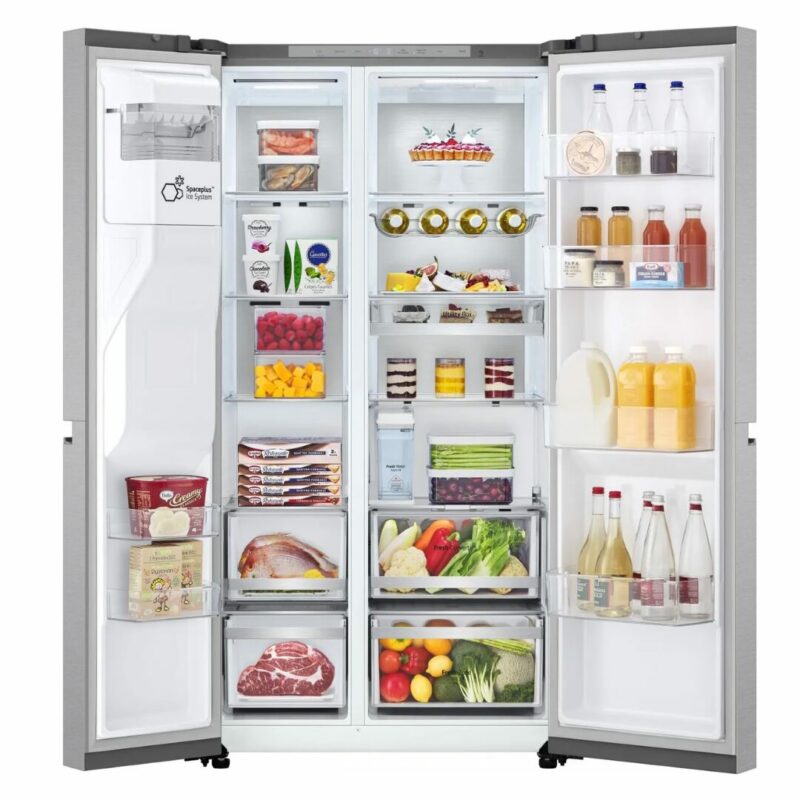 Lg Frigorifero Americano Side by Side Capacità 628 Litri Classe energetica C Raffreddamento No Frost colore Metal Grey - GSLE91MBAC.AMBQEUR - immagine 2