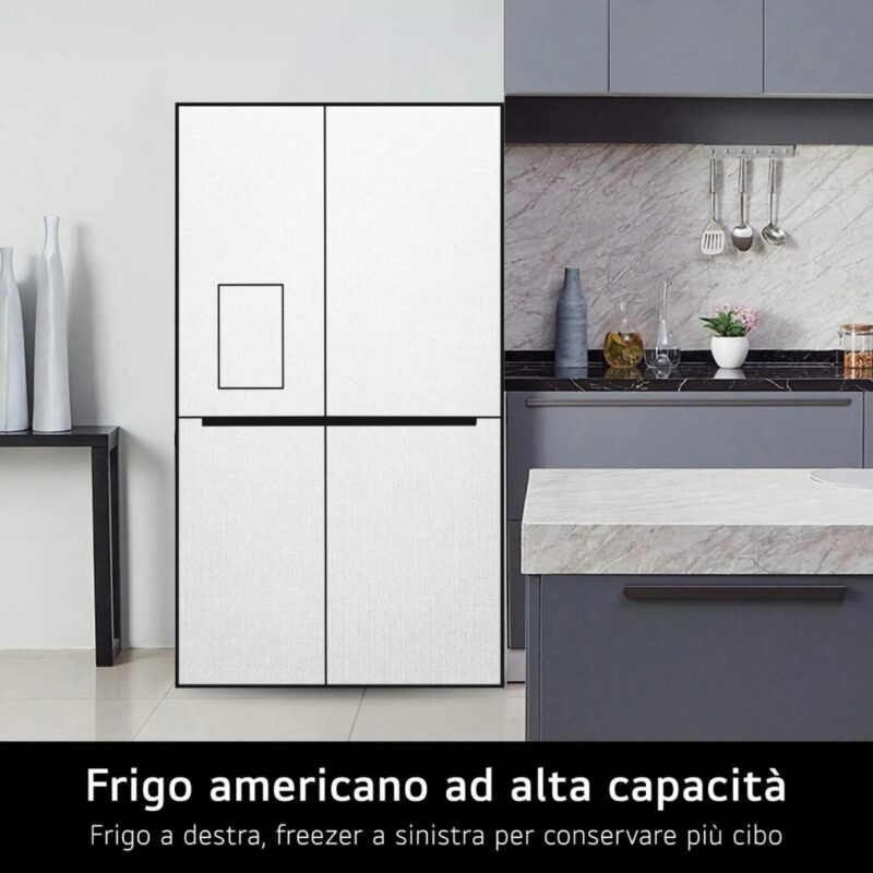 Lg Frigorifero Americano Side by Side Capacità 628 Litri Classe energetica C Raffreddamento No Frost colore Metal Grey - GSLE91MBAC.AMBQEUR - immagine 5
