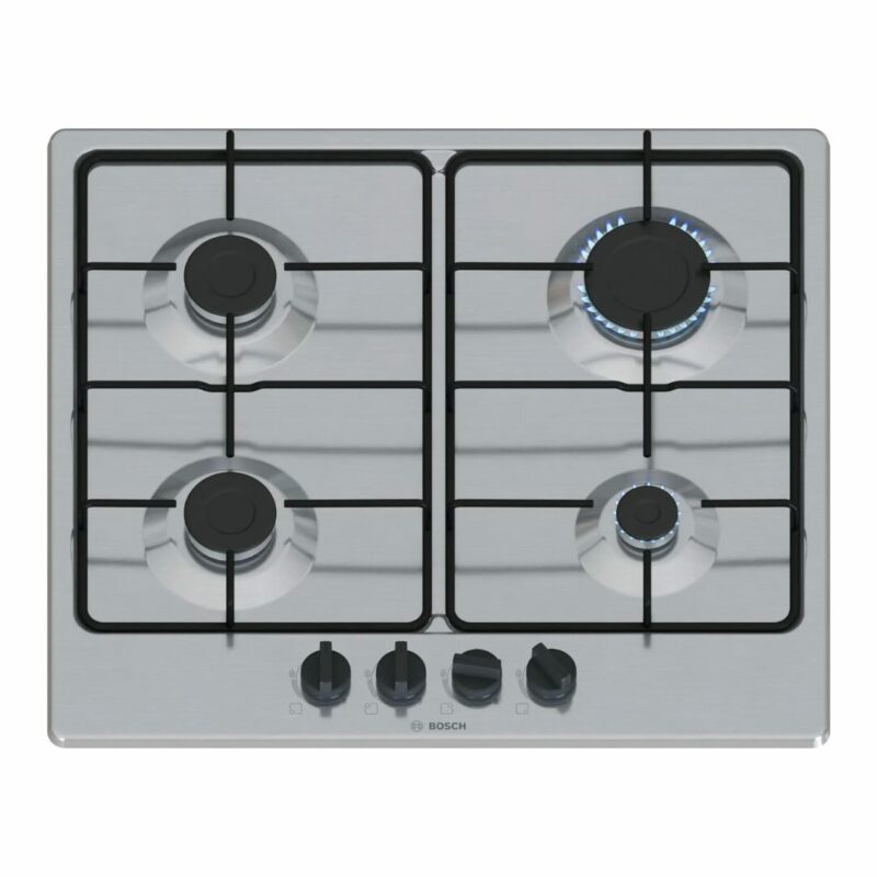 Bosch Piano Cottura 4 Fuochi a Gas Larghezza 60 cm in Acciaio Inox colore Inox - PGP6B5K85 Serie 4