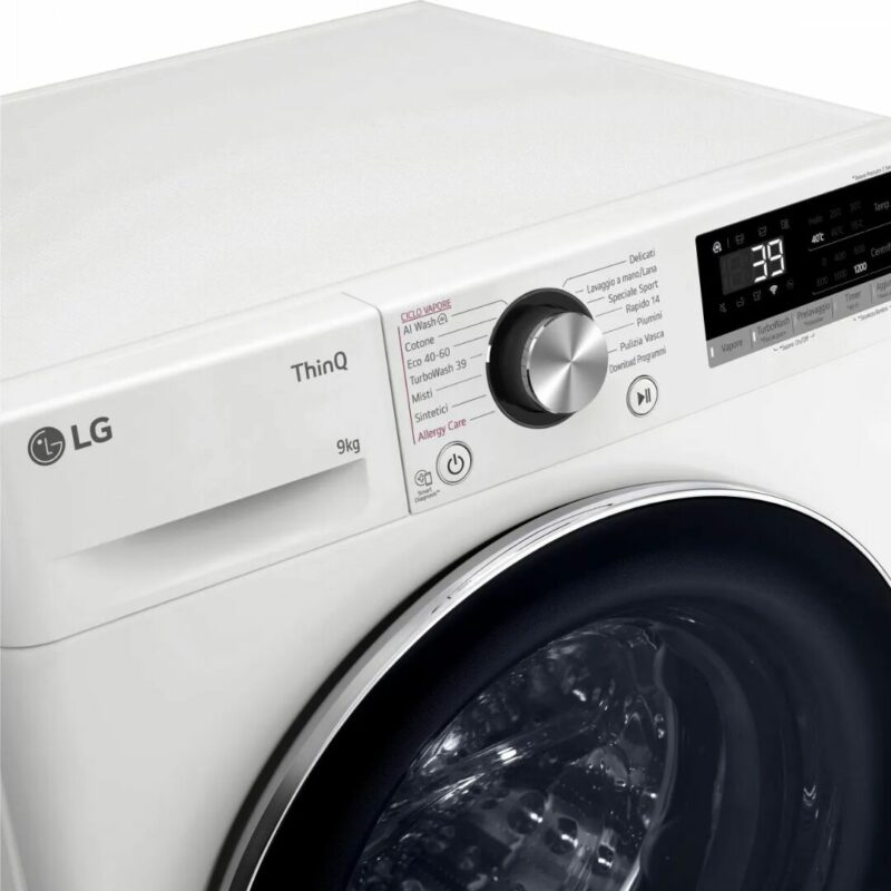 Lg Lavatrice Slim 9 Kg Classe A Centrifuga 1200 giri Profondità 48 cm Inverter Funzione Vapore Wi-Fi Serie R7 - F2R7S09TSWC - immagine 8