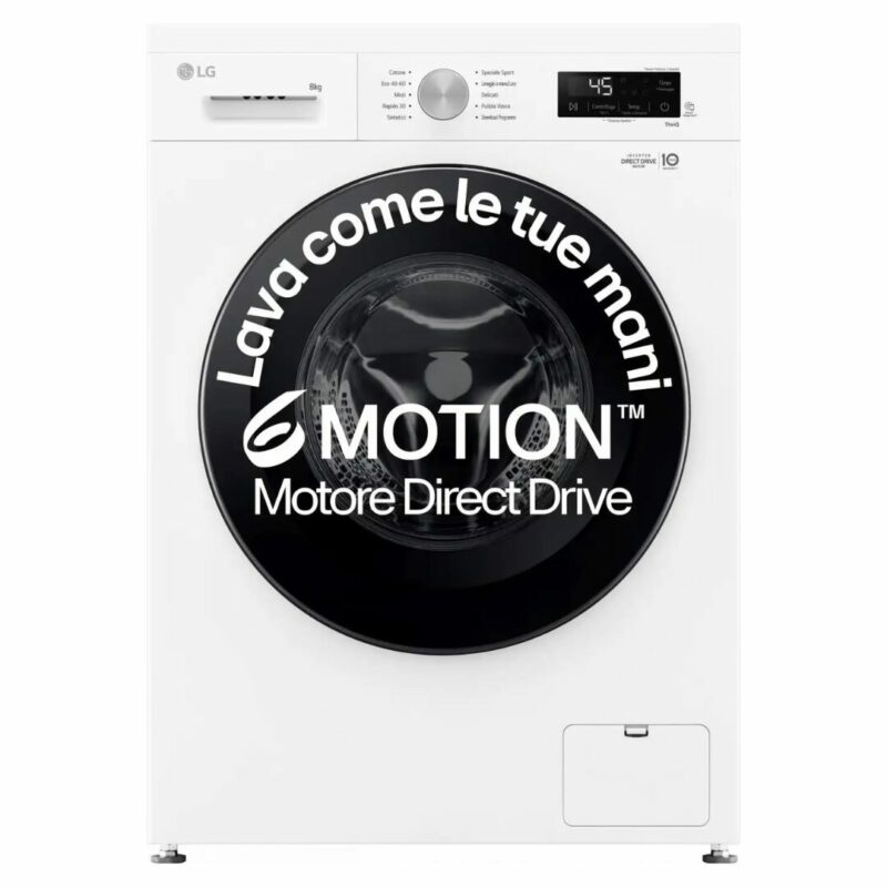 Lg Lavatrice 8 Kg Classe A Profondità 55 cm Centrifuga 1400 giri Inverter Vapore Wi-Fi Allergy Care colore Bianco - F4NX1008NWK - immagine 2