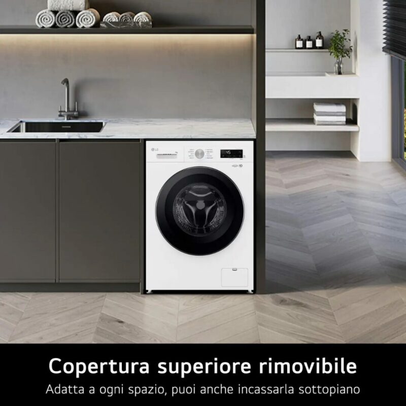 Lg Lavatrice 8 Kg Classe A Profondità 55 cm Centrifuga 1400 giri Inverter Vapore Wi-Fi Allergy Care colore Bianco - F4NX1008NWK - immagine 3