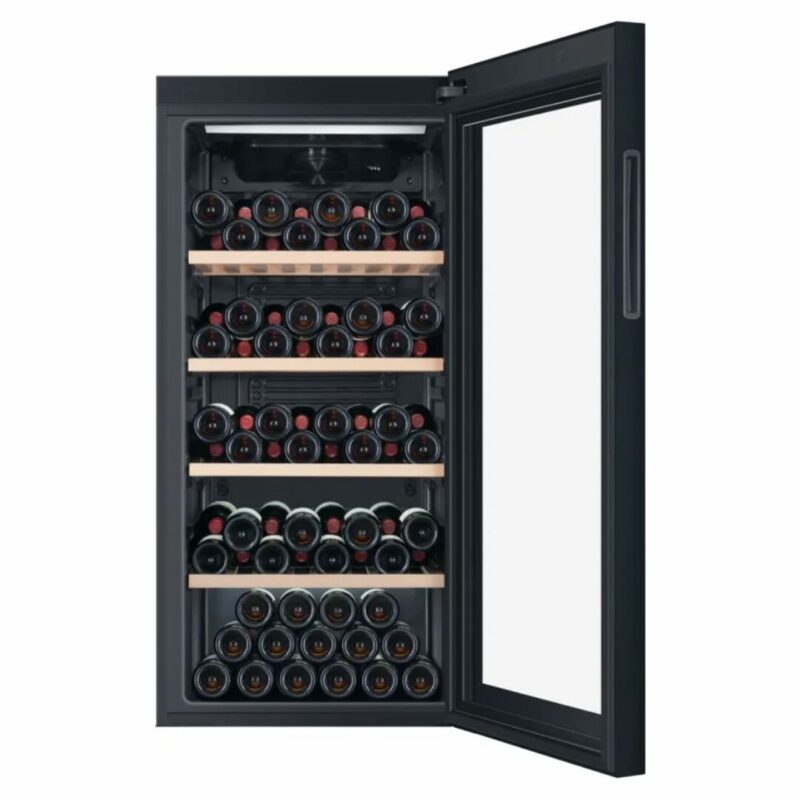 Haier Cantinetta Vino 117 Bottiglie, Classe G - Ripiani in Legno, Temperatura 0 - 20 °C, Vetro Anti UV, Luce LED colore Nero - WS120GA Wine Bank 60 Serie 5 - immagine 5