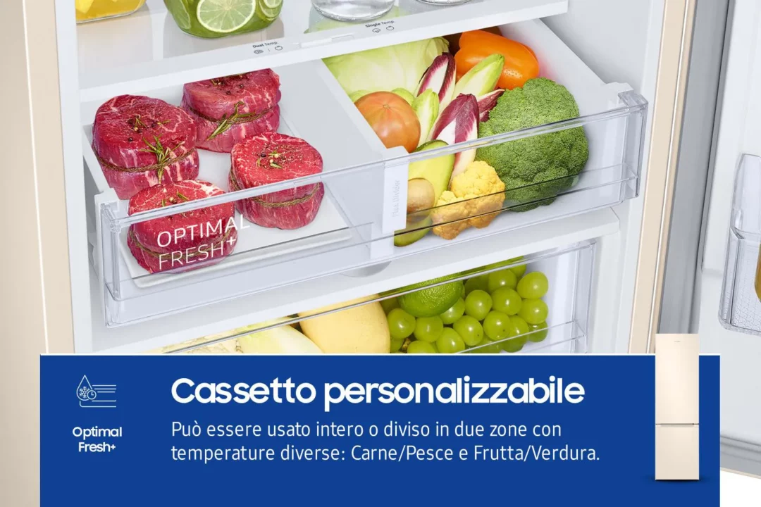 Samsung Frigorifero Combinato Capacità 390 Litri No Frost Ditigal Inverter con SmartThings Energy colore Sabbia - RB38C603DEL - immagine 6