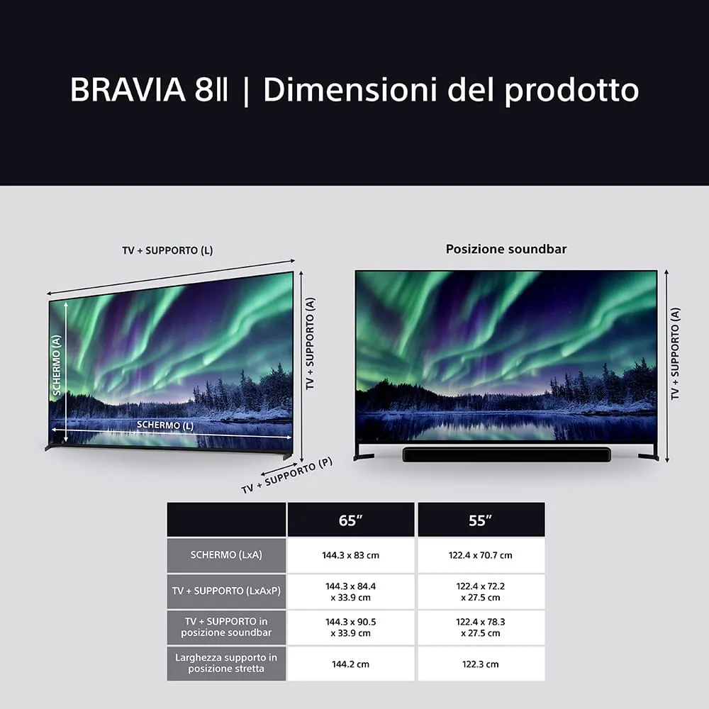 Sony Smart TV 55 Pollici 4K Ultra HD Display OLED Sistema Android TV Bravia Classe F colore Nero - K55XR8M25B.CEI - immagine 8