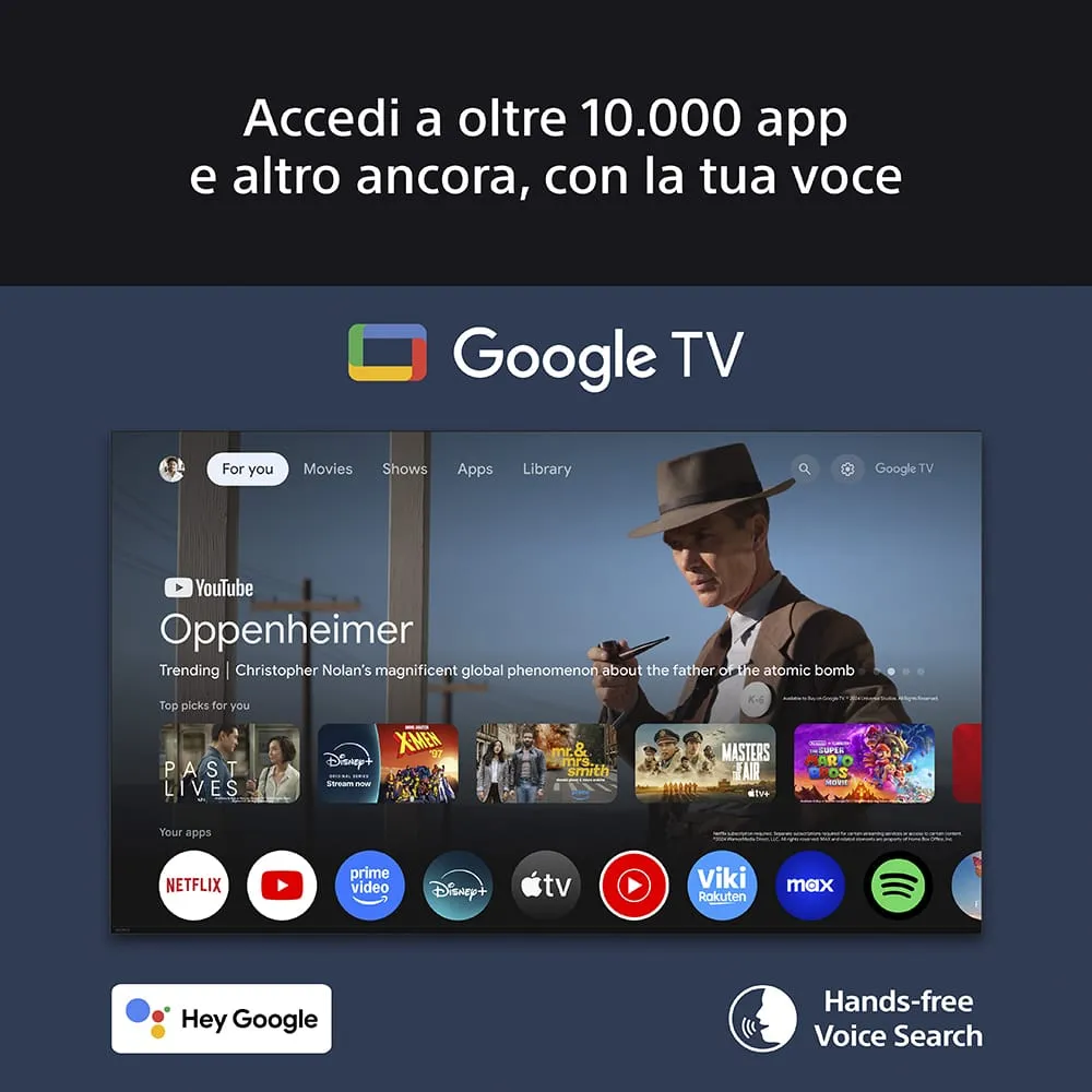 Sony Smart TV 55 Pollici 4K Ultra HD Display OLED Sistema Android TV Bravia Classe F colore Nero - K55XR8M25B.CEI - immagine 10