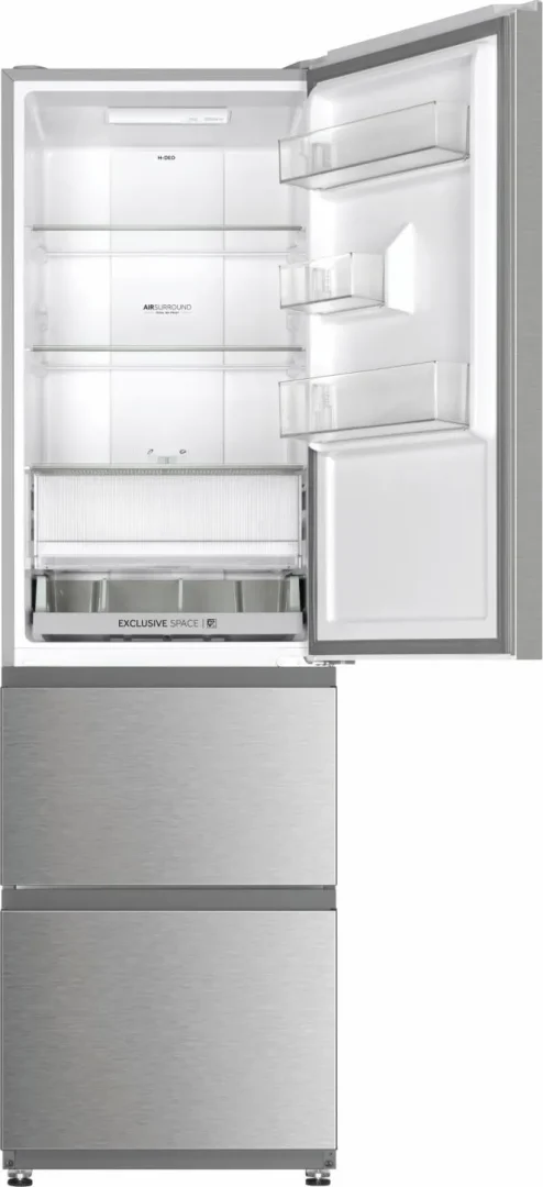 Frigorifero Haier Combinato 3 Porte Capacità 303 Litri Classe energetica E Raffreddamento No Frost colore Acciaio Inox - HTR3518ENMX 3D 55 Serie 3 - immagine 10