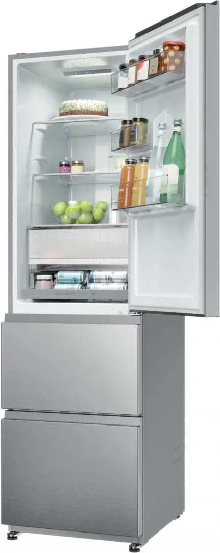 Frigorifero Haier Combinato 3 Porte Capacità 303 Litri Classe energetica E Raffreddamento No Frost colore Acciaio Inox - HTR3518ENMX 3D 55 Serie 3 - immagine 4