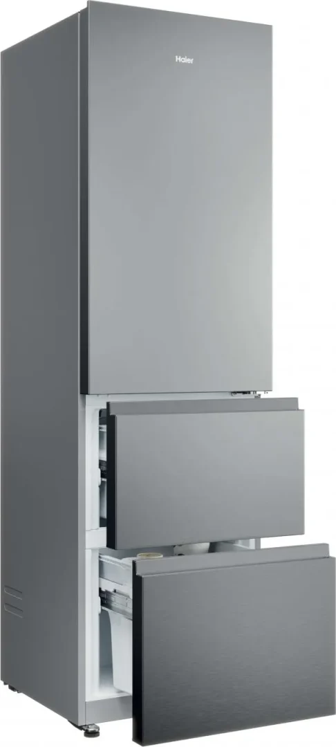 Frigorifero Haier Combinato 3 Porte Capacità 303 Litri Classe energetica E Raffreddamento No Frost colore Acciaio Inox - HTR3518ENMX 3D 55 Serie 3 - immagine 3