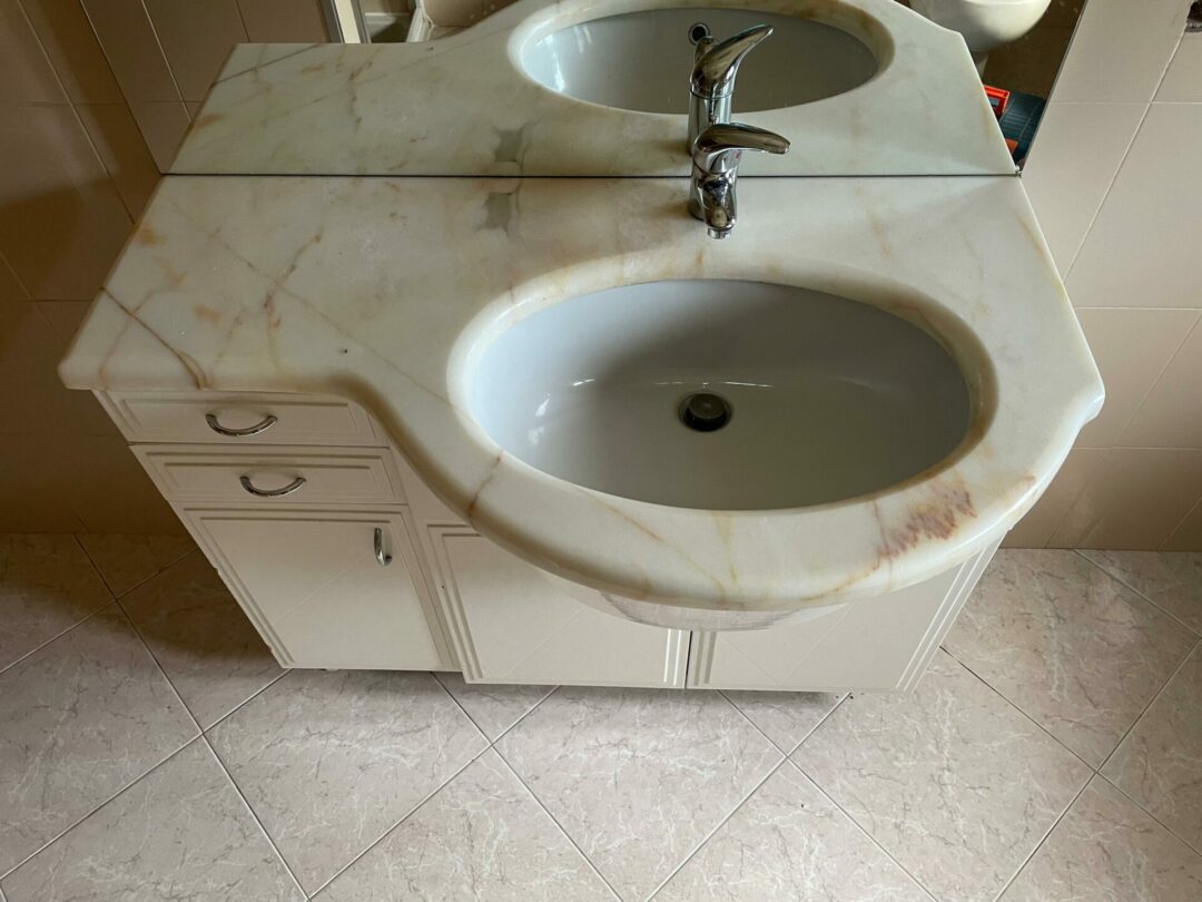 Mobile bagno con specchiera e marmo S 3955 - immagine 3