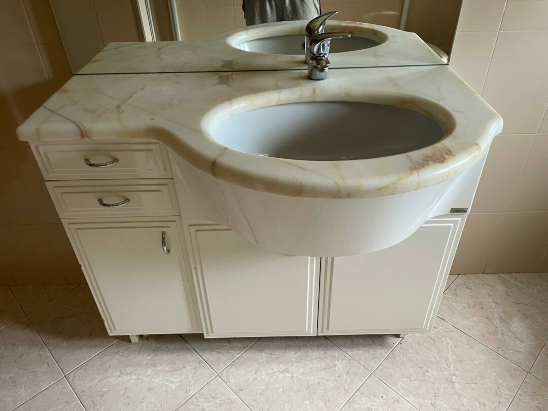 Mobile bagno con specchiera e marmo S 3955 - immagine 4