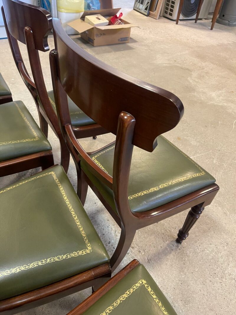 Set 6 sedie in legno massicio con seduta verde C 119 - immagine 4