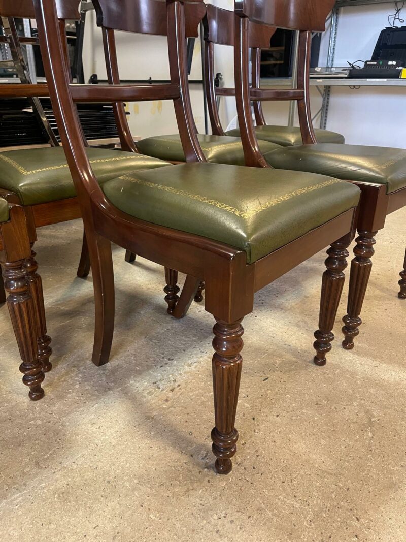 Set 6 sedie in legno massicio con seduta verde C 119 - immagine 6