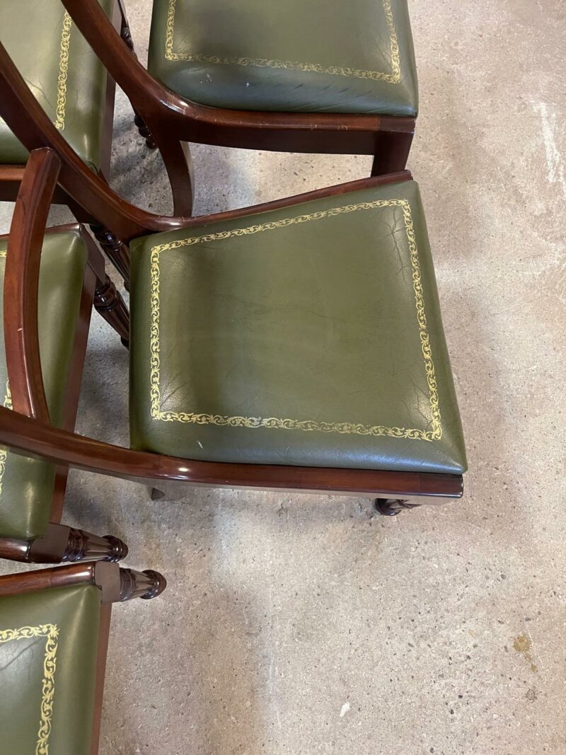 Set 6 sedie in legno massicio con seduta verde C 119 - immagine 3