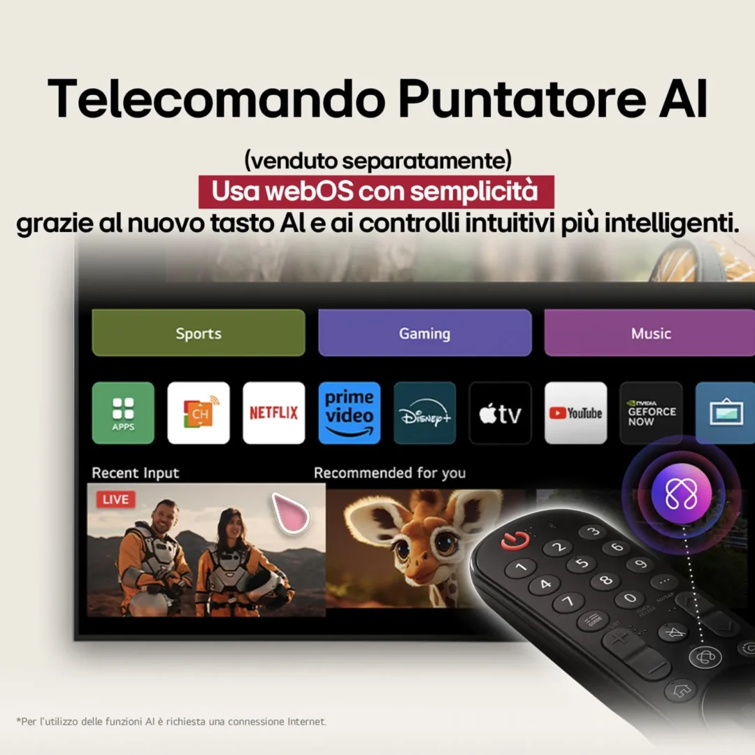 Lg Smart TV 43 Pollici 4K Ultra HD Display LED Sistema WebOS Processore a7 Gen8 Classe G colore Nero - 43UA75006LA.API - immagine 4