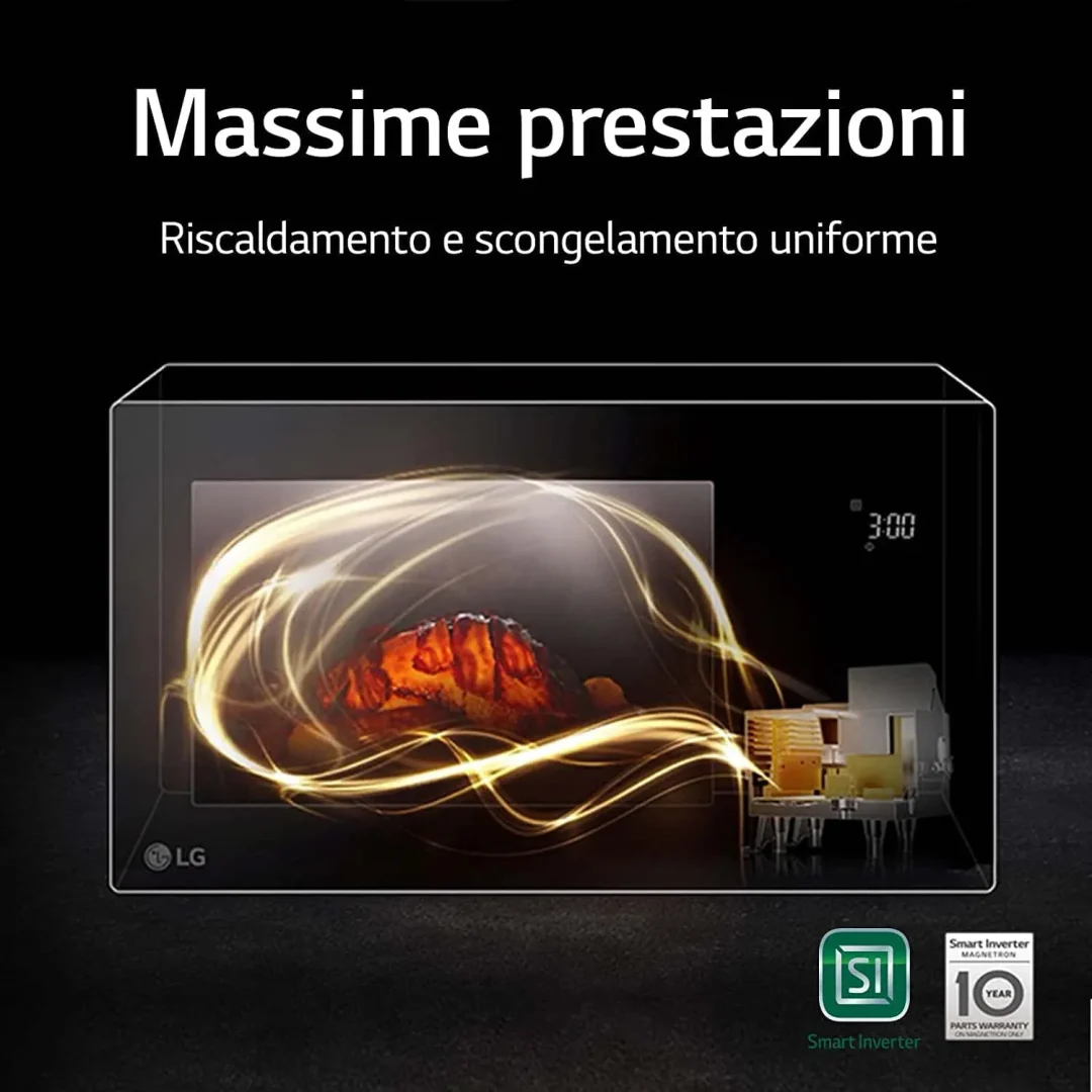 Forno Microonde Lg Combinato con Grill Capacità 25 Litri Potenza 1000 Watt colore Bianco - MH6535GDH - immagine 9