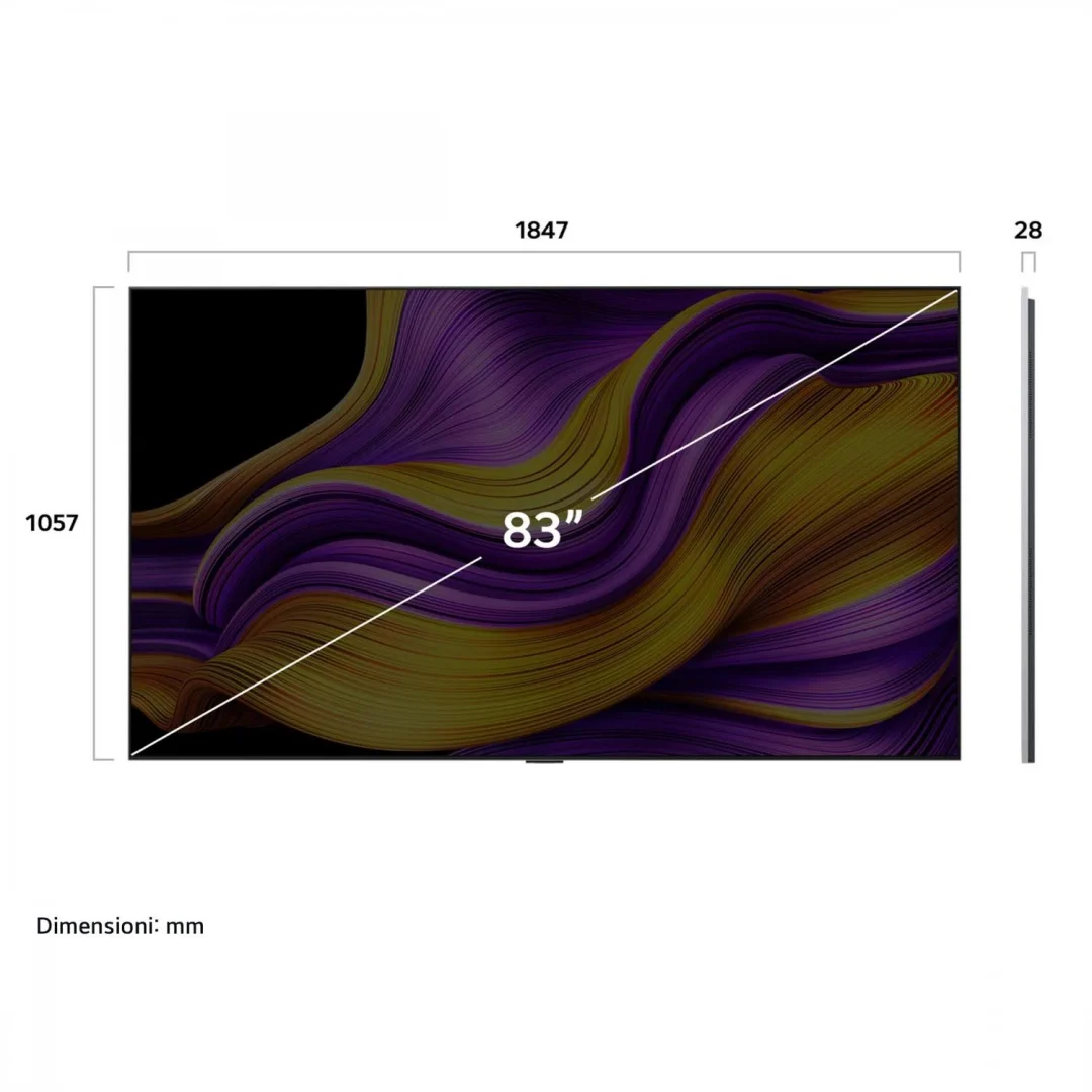 Smart TV Lg 83 Pollici 4K Ultra HD Display OLED evo Sistema WebOS Processore a11 Gen2 con AI Classe E colore Argento - OLED83G54LW.API - immagine 4
