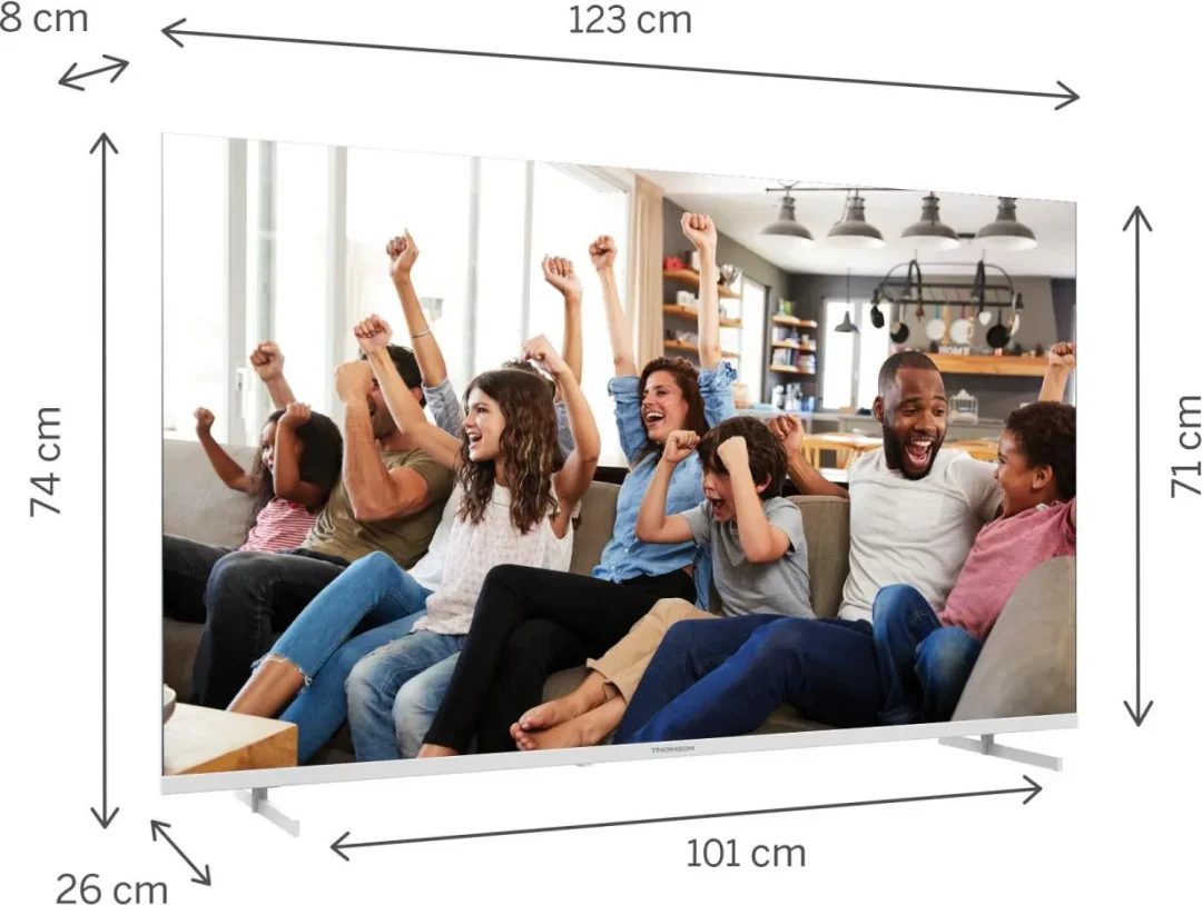 Thomson Smart TV 55 Pollici 4K Ultra HD Display LED Sistema Google TV Dolby Audio Classe E colore Bianco - 55UG4S14W - immagine 9