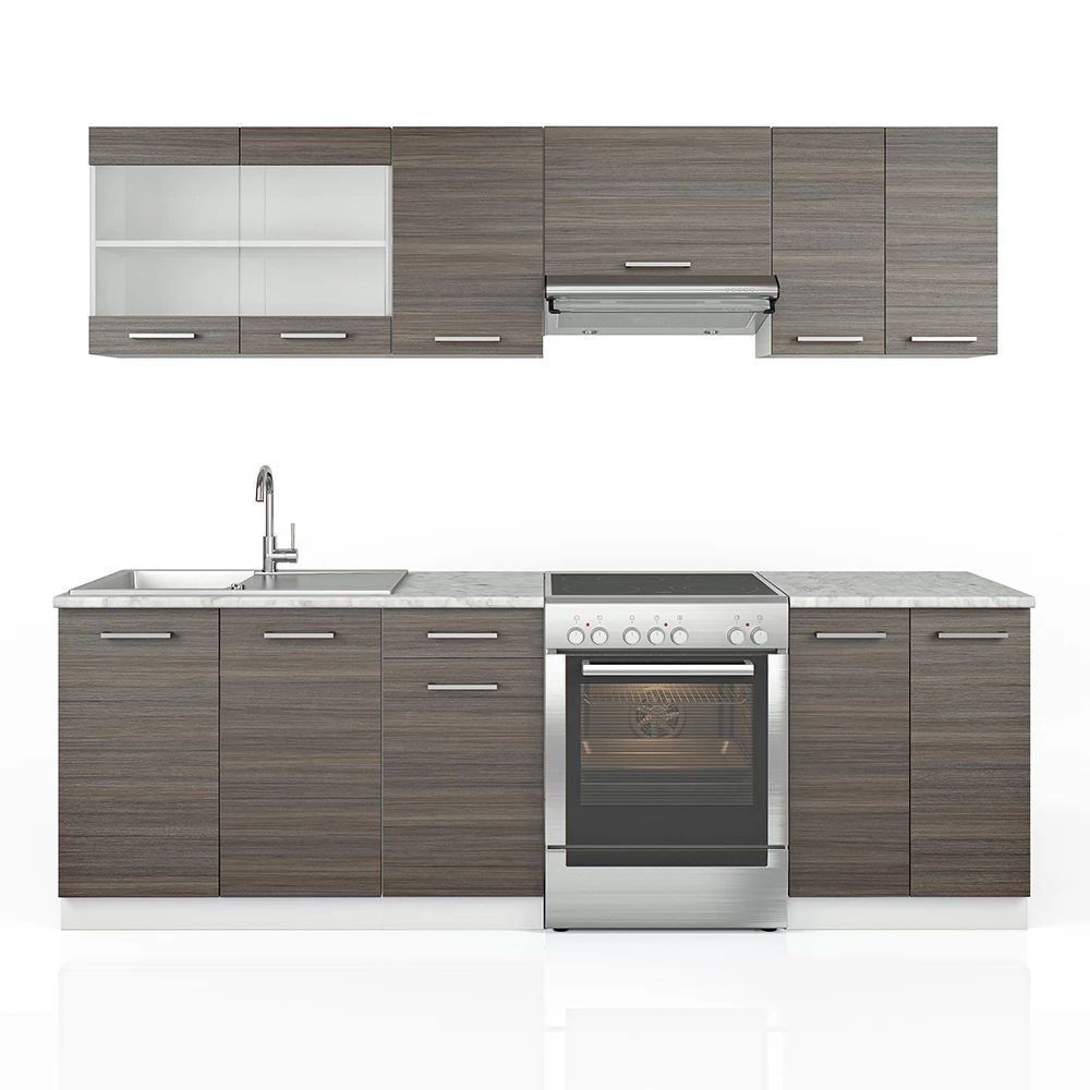 Cucina componibile Grigio Nobile 240 cm con forno piano cottura e cappa - SERVIZI COTFASA - immagine 5