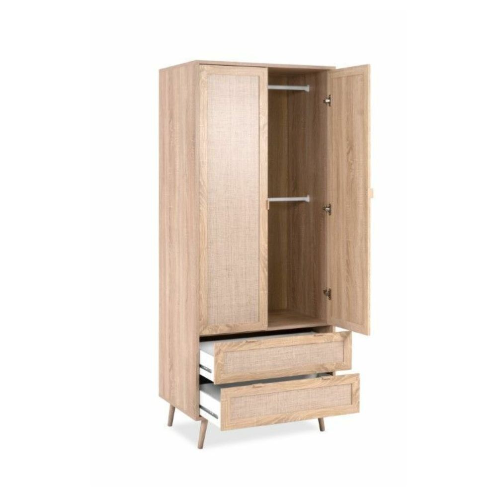 Armadio Bali 60A 2 ante e 2 cassetti effetto vimini - immagine 3