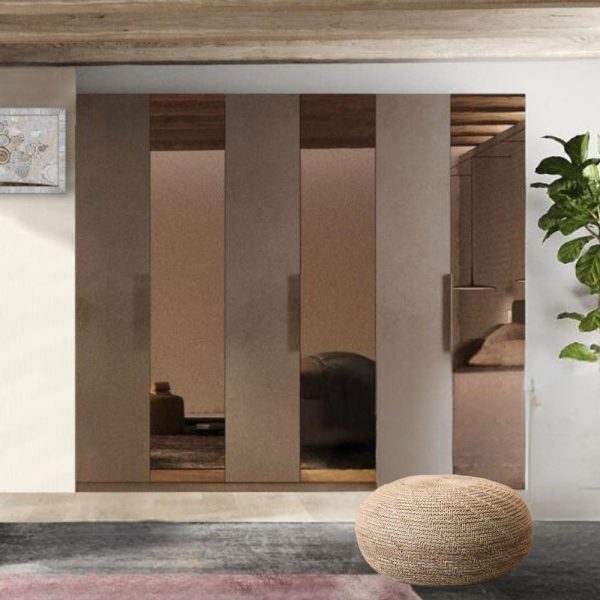 Armadio Mustella 6 ante battenti con specchi bronzati