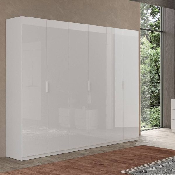 Armadio Pavese 6 ante battente bianco lucido