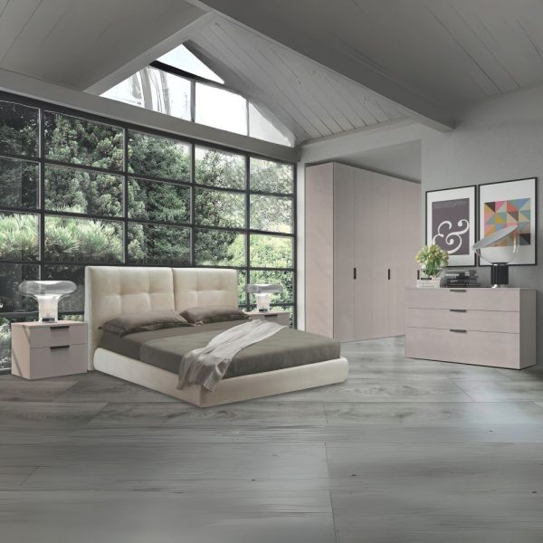 Camera da letto Lulu canapa frassinato e maniglie antracite