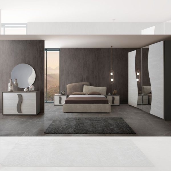 Camera da letto Twin con letto contenitore colore grigio