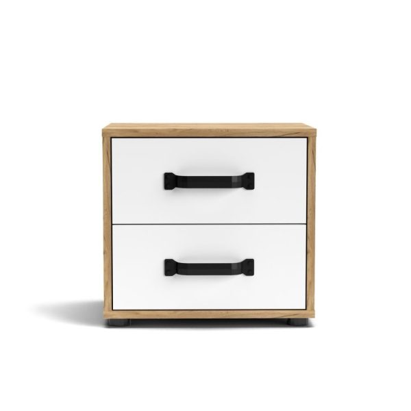 Comodino Mosso MO1 colore rovere e bianco