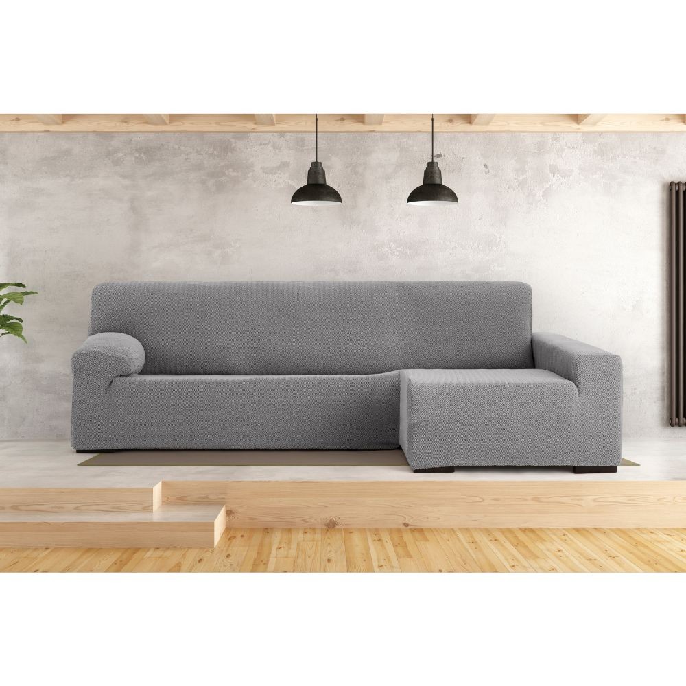 Copridivano Troya elastico penisola destra grigio bracciolo lungo 250/310 - immagine 2