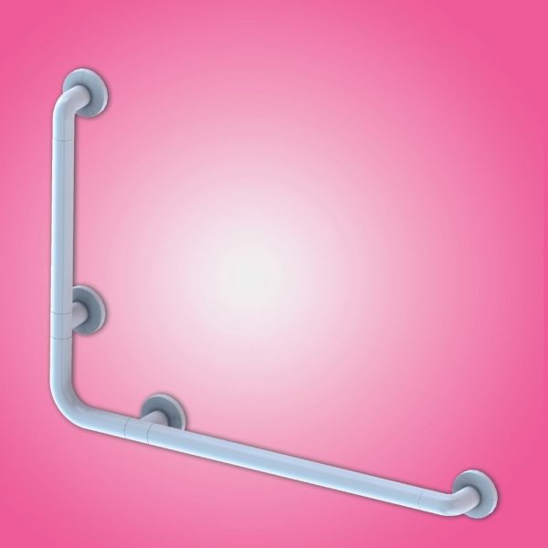 Corrimano angolare di sicurezza 78 x 55.5 cm per disabili colore bianco