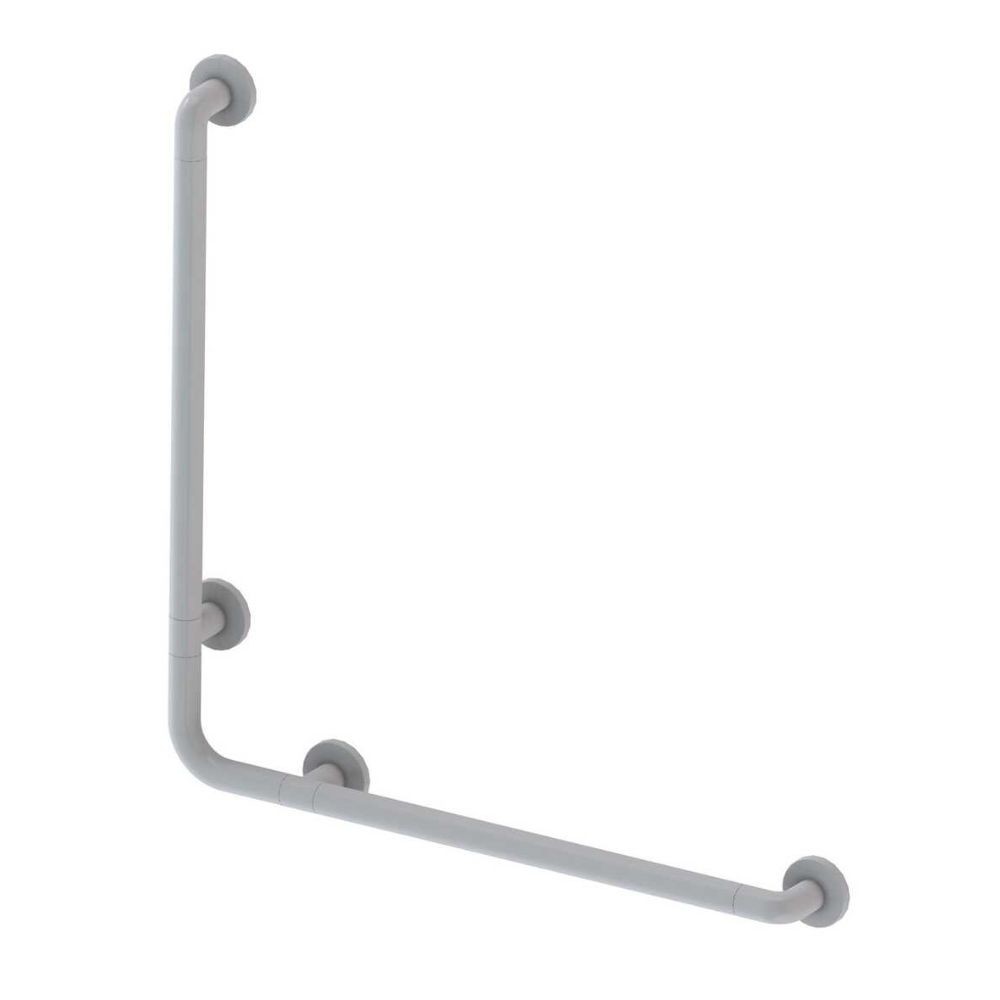 Corrimano angolare di sicurezza 78 x 78 cm per disabili colore bianco - immagine 2