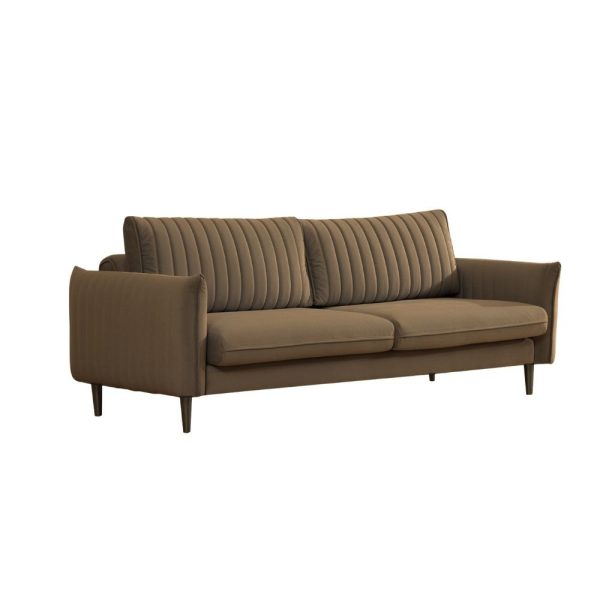 Divano Abra marrone chiaro Milano 05 3 posti funzione letto