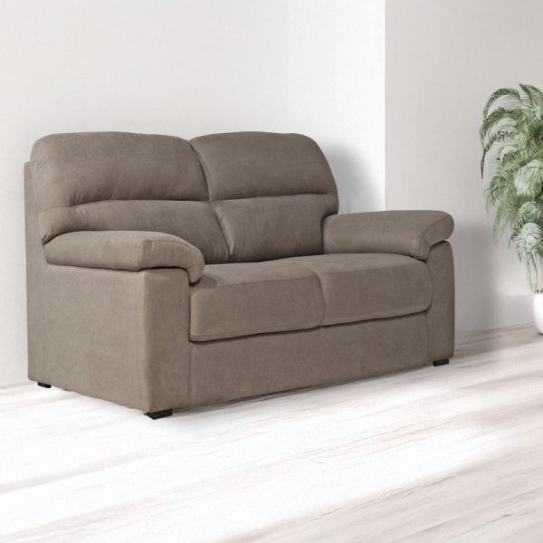 Divano Alenda 2 posti fisso con piedini quadrati colore Roma 10 tortora