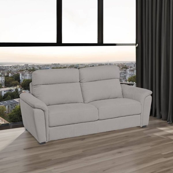 Divano Gonzaga 3 posti fisso con poggiatesta regolabili in 3 posizioni colore luna 24 elephant